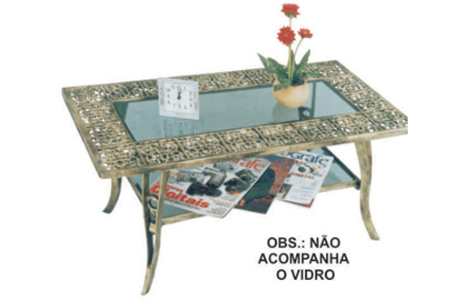 Mesa de Centro Retângular com Vidro